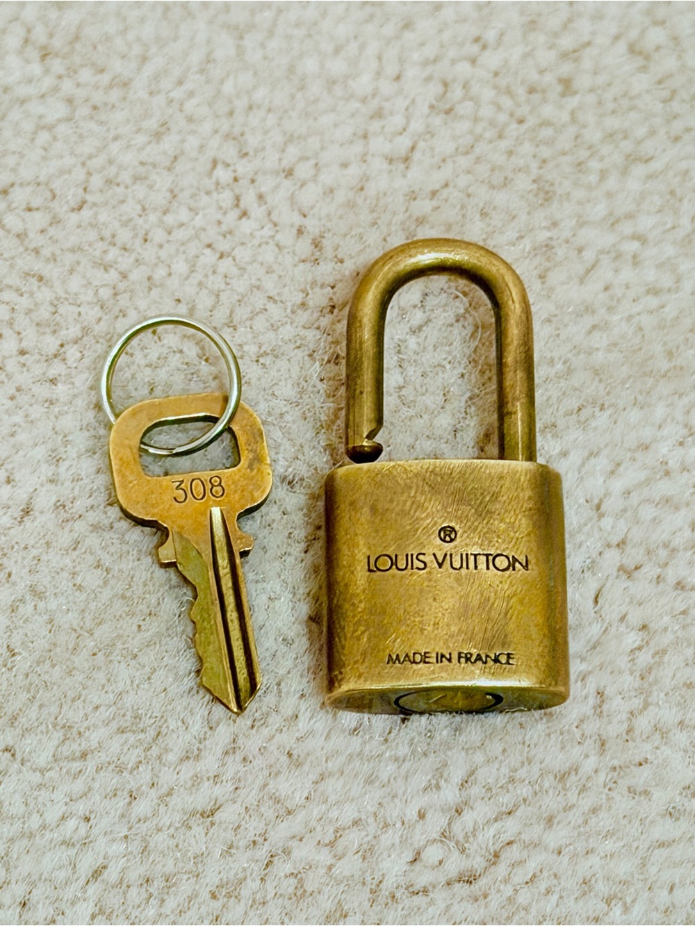 Louis Vuitton Gold Brass Padlock with Key - Picture 5 of 6